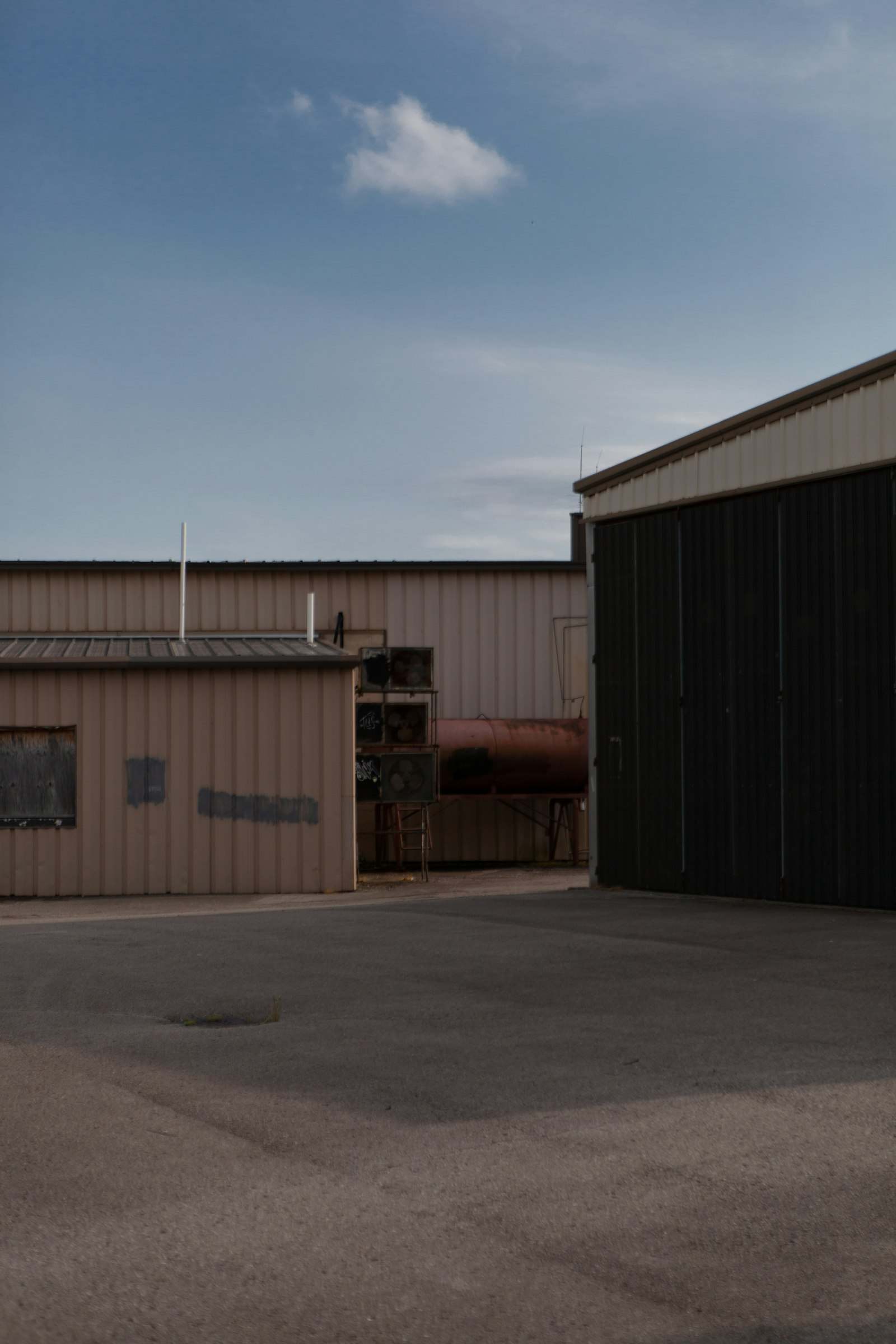 Steel-clad industrial building exterior
